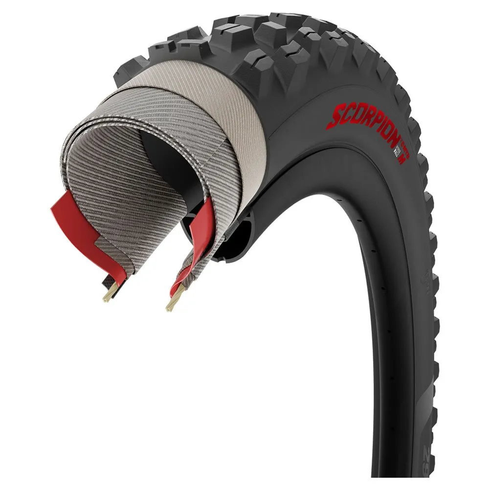 Pirelli Scorpion E-mtb M Hyperwall V2 27.5´´ X 2.6 Mtb-däck, Black / red, 27.5" x 2.60