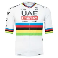 Pissei Replica World Champion Tadej Pogacar 2024 Uae Team Emirates Korta ärmar Cykeltröja