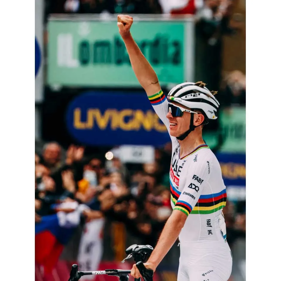 Pissei Replica World Champion Tadej Pogacar 2024 Uae Team Emirates Korta ärmar Cykeltröja