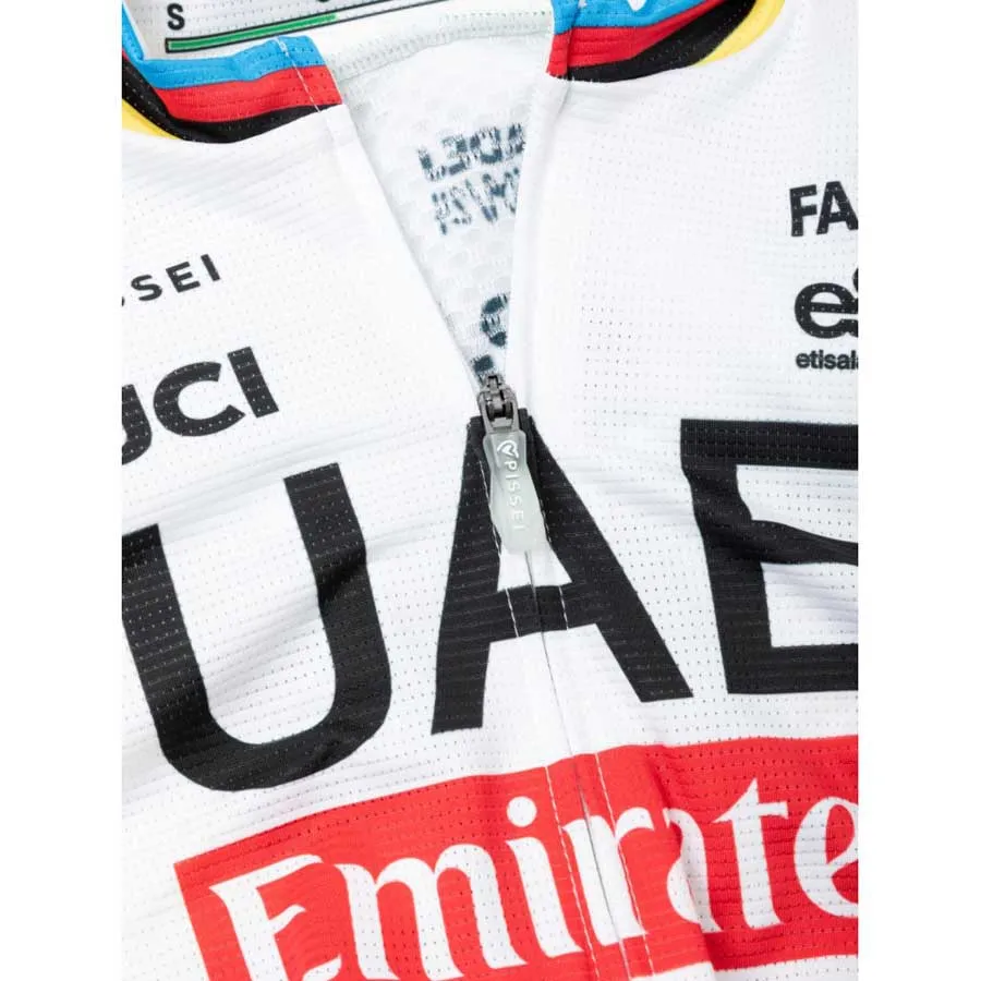Pissei Replica World Champion Tadej Pogacar 2024 Uae Team Emirates Korta ärmar Cykeltröja
