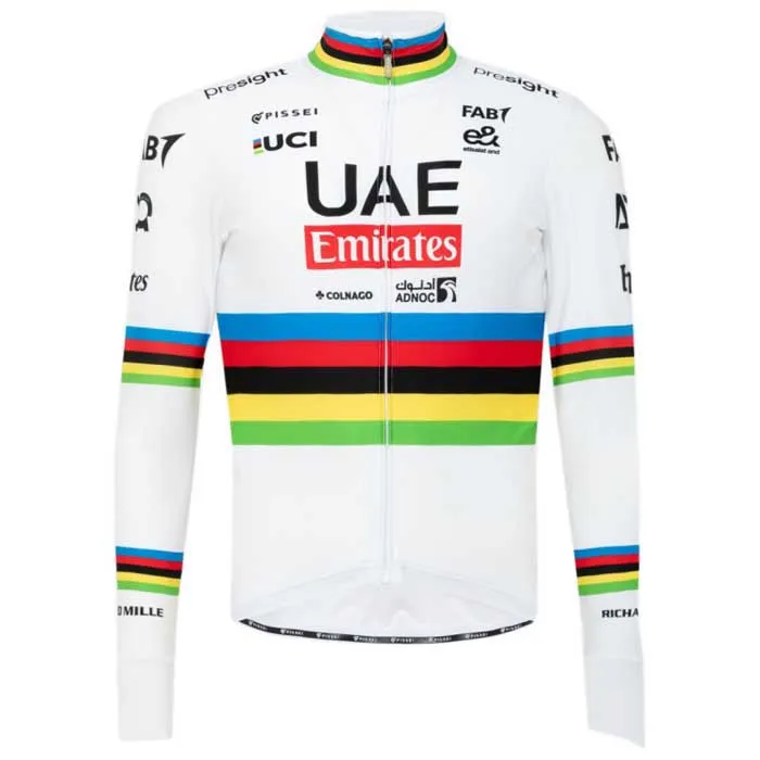 Pissei Winter World Champion Tadej Pogacar 2024 Uae Team Emirates Långärmad Trikå, Tp24