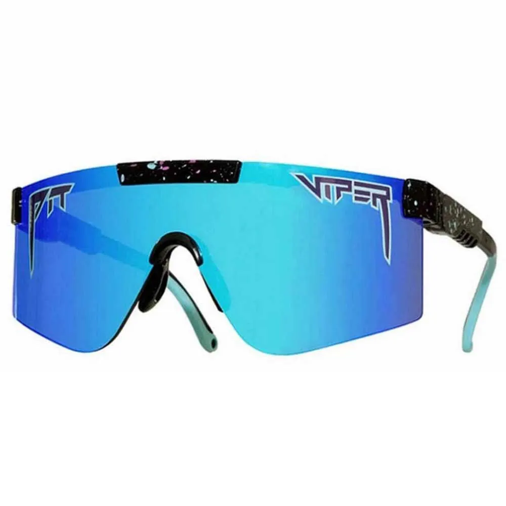 Pit Viper The 2000´s Hail Sagan Polariserade Solglasögon, Black / turquoise, Blue Mirror/CAT3