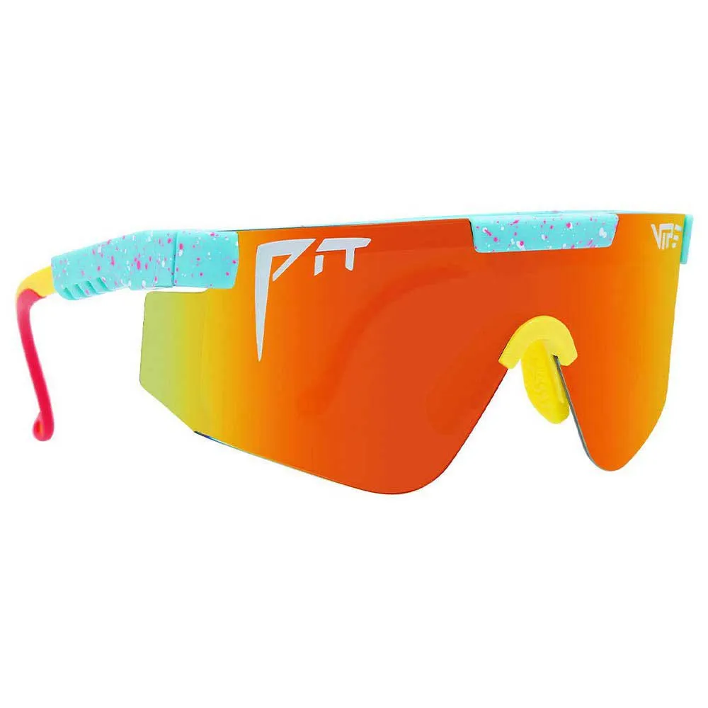 Pit Viper The 2000´s Playmate Solglasögon, Turquoise / yellow, Rainbow Mirror/CAT3