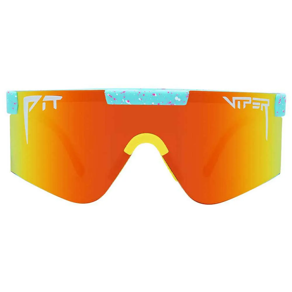Pit Viper The 2000´s Playmate Solglasögon, Turquoise / yellow, Rainbow Mirror/CAT3