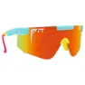 Pit Viper The 2000´s Playmate Solglasögon, Turquoise / yellow, Rainbow Mirror/CAT3