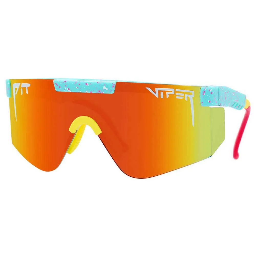 Pit Viper The 2000´s Playmate Solglasögon, Turquoise / yellow, Rainbow Mirror/CAT3