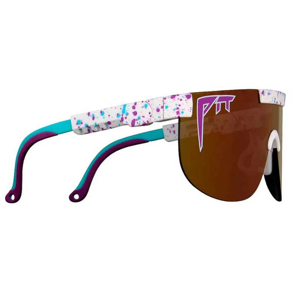 Pit Viper The Elipticals Jet Ski Solglasögon, White / turquoise, Rainbow Mirror/CAT3