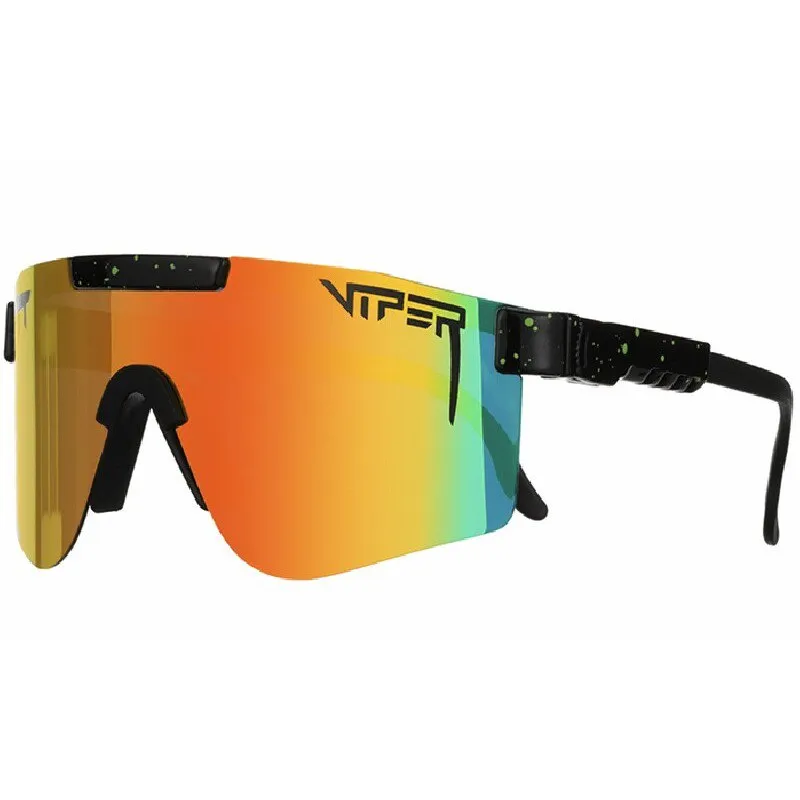 Pit Viper The Originals Double Wides Monster Bull Polariserade Solglasögon, Black, Rainbow Mirror/CAT3