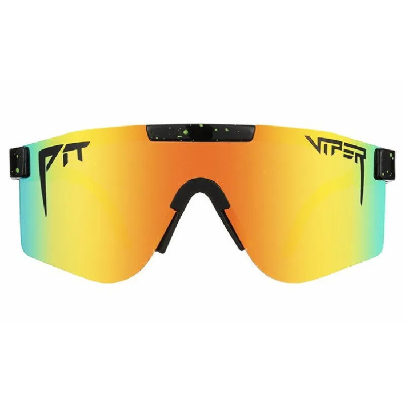 Pit Viper The Originals Double Wides Monster Bull Polariserade Solglasögon, Black, Rainbow Mirror/CAT3