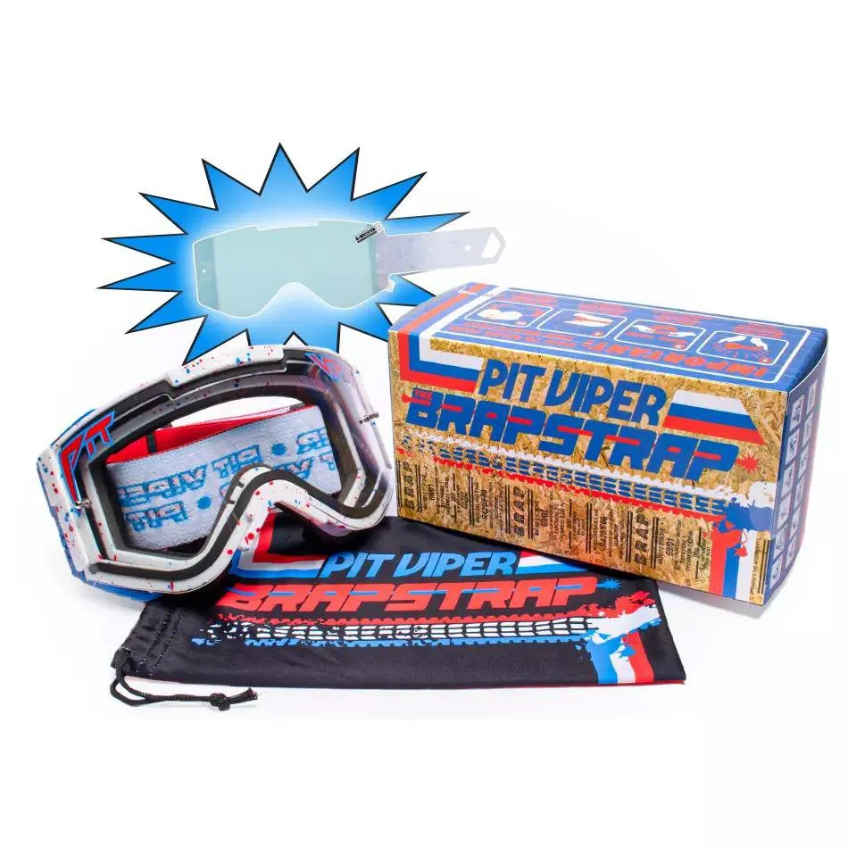 Pit Viper The Roost Rocket Brapstrap Glasögon, White / red / blue, CAT0