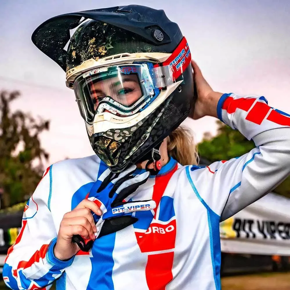 Pit Viper The Roost Rocket Brapstrap Glasögon, White / red / blue, CAT0