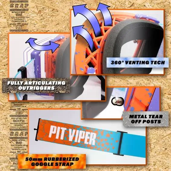 Pit Viper The Teremotto Brapstrap Glasögon, Orange / purple, CAT0 Pit Viper The Teremotto Brapstrap Glasögon, Orange / purple, CAT0