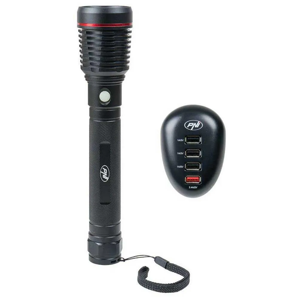 PNI Adventure F420-ficklampa Med Hc41 Usb-laddare, Black, One Size