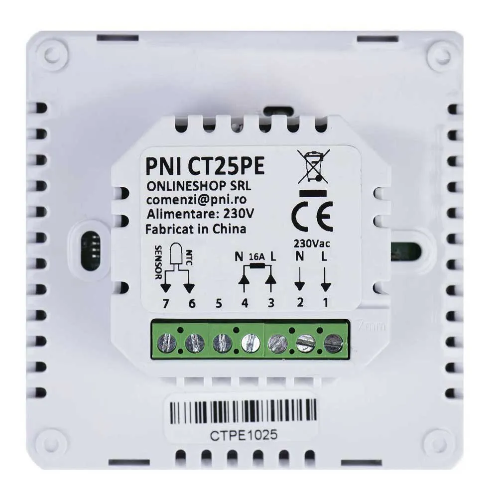 PNI Ct25pe Smart Termostat, White, One Size