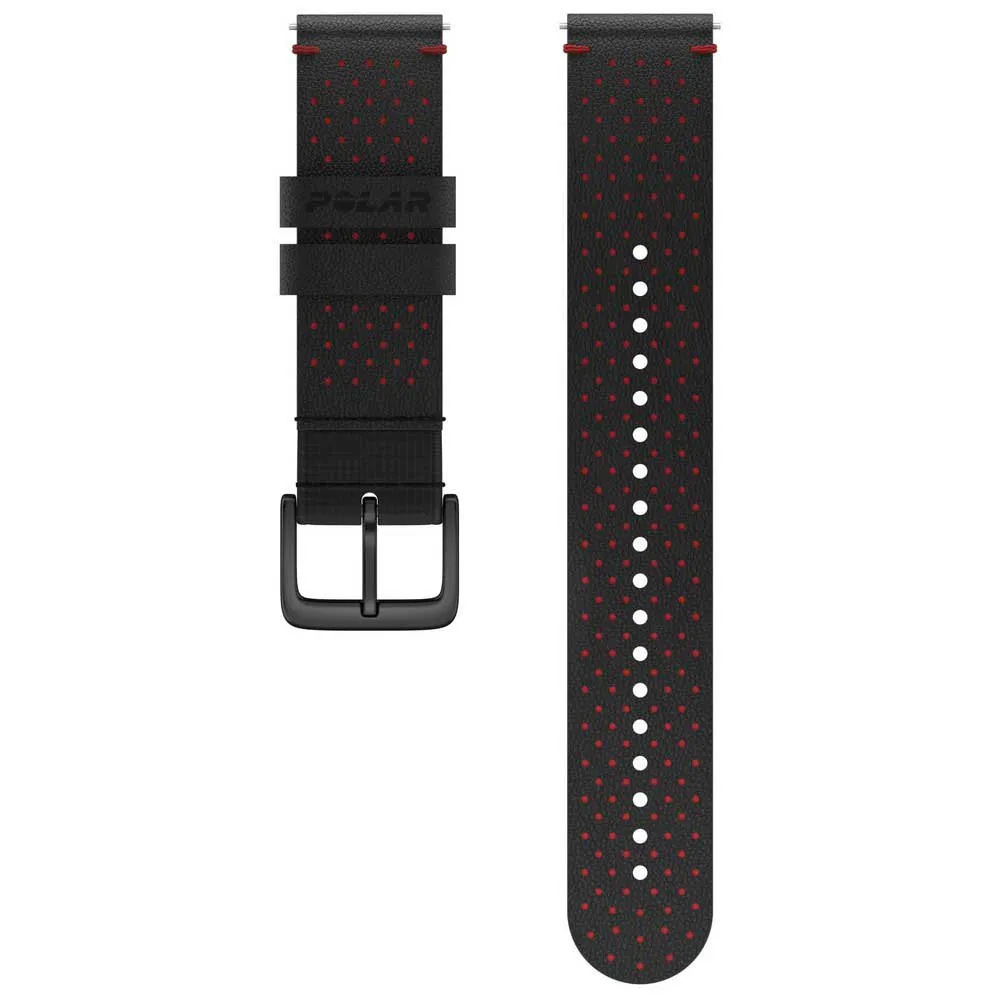 Polar Läder Rem 20 Mm, Black / grey Polar Läder Rem 20 Mm, Black / grey
