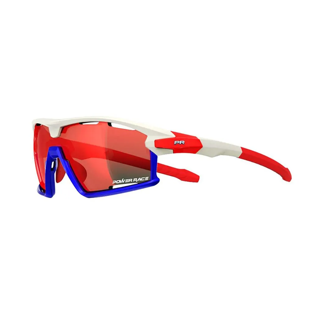 Power Race 15th Rx Solglasögon, White / blue, Red Mirror/CAT3
