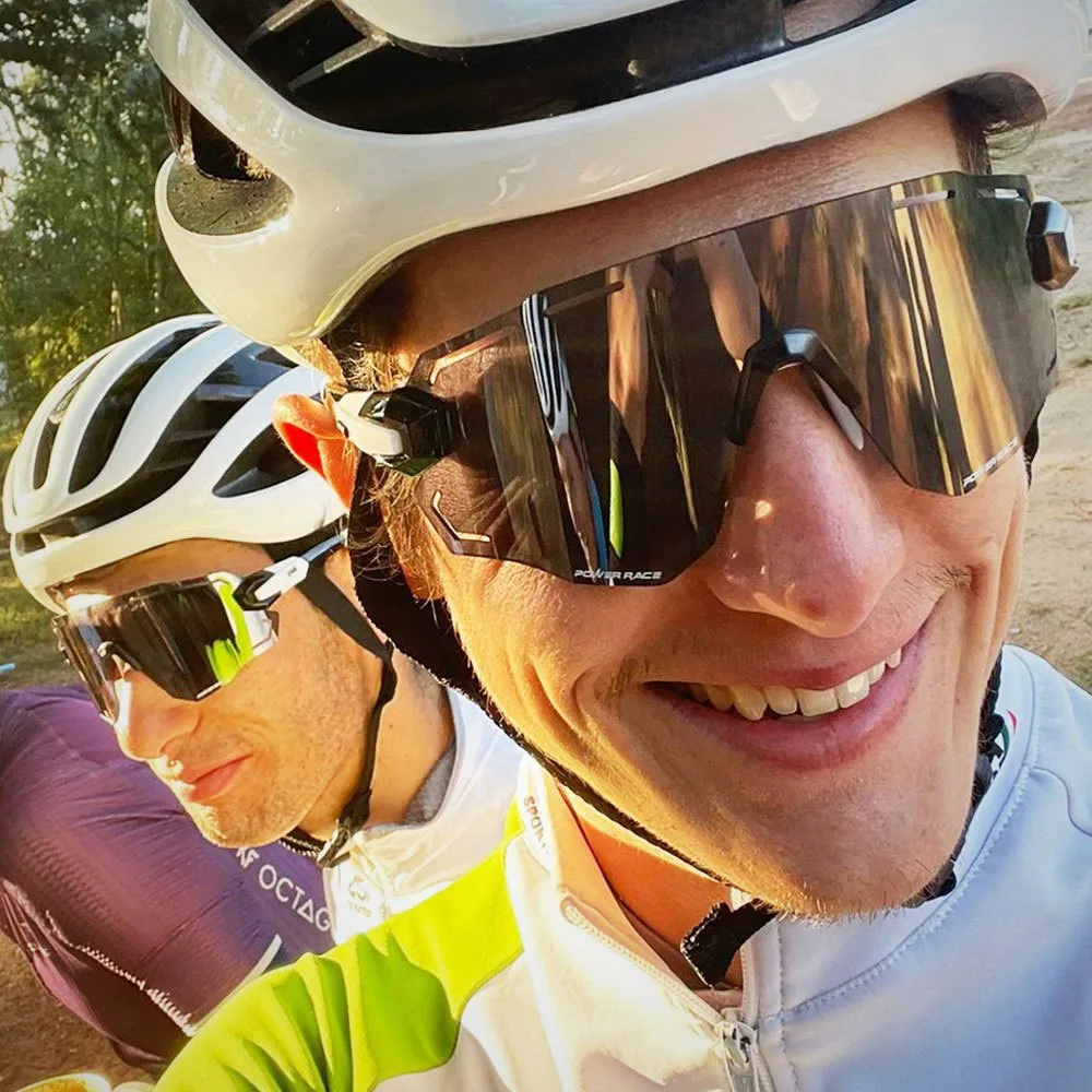 Power Race Solglasögon, White / blue, Blue Mirror/CAT3