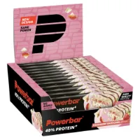 Powerbar 40% Protein+ Crisps 40g Proteinbarslåda Vit Choklad & Jordgubbe 12 Enheter