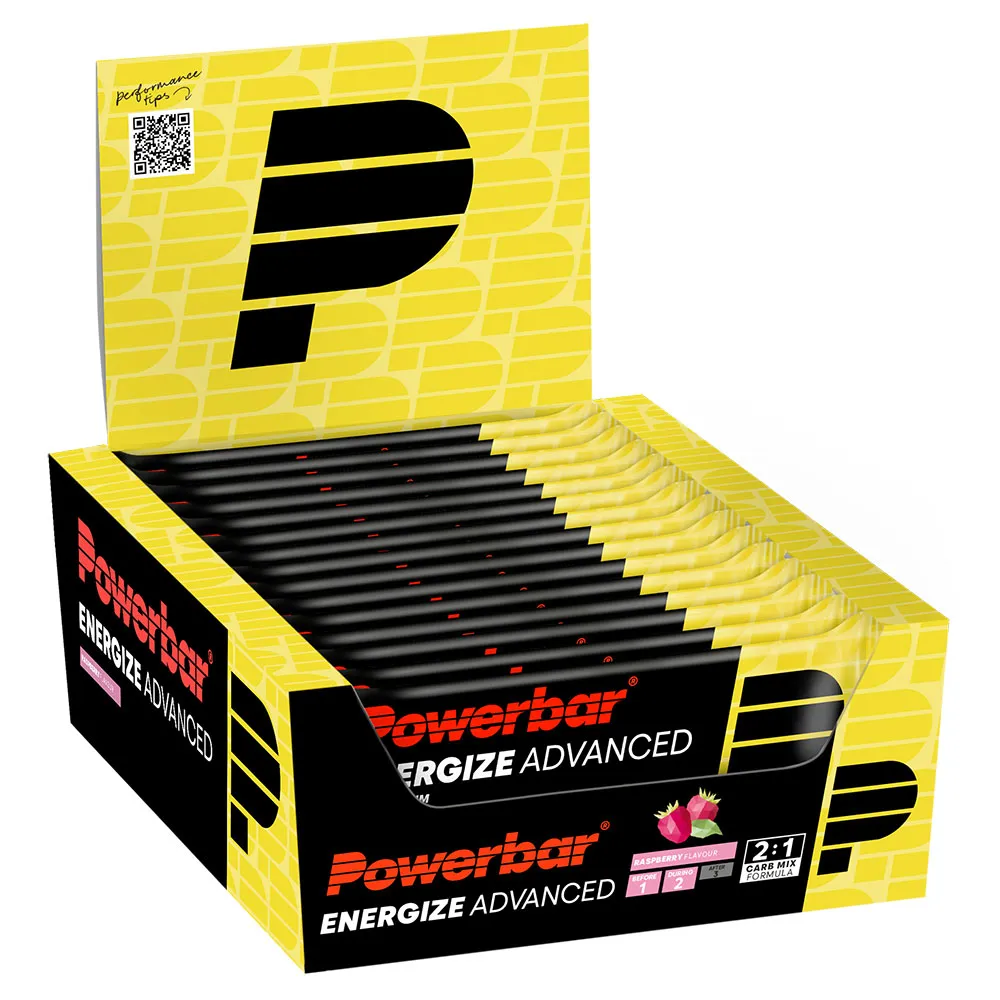 Powerbar Energize Advanced Energibar Låda Hallon 55g 15 Enheter, Yellow, One Size