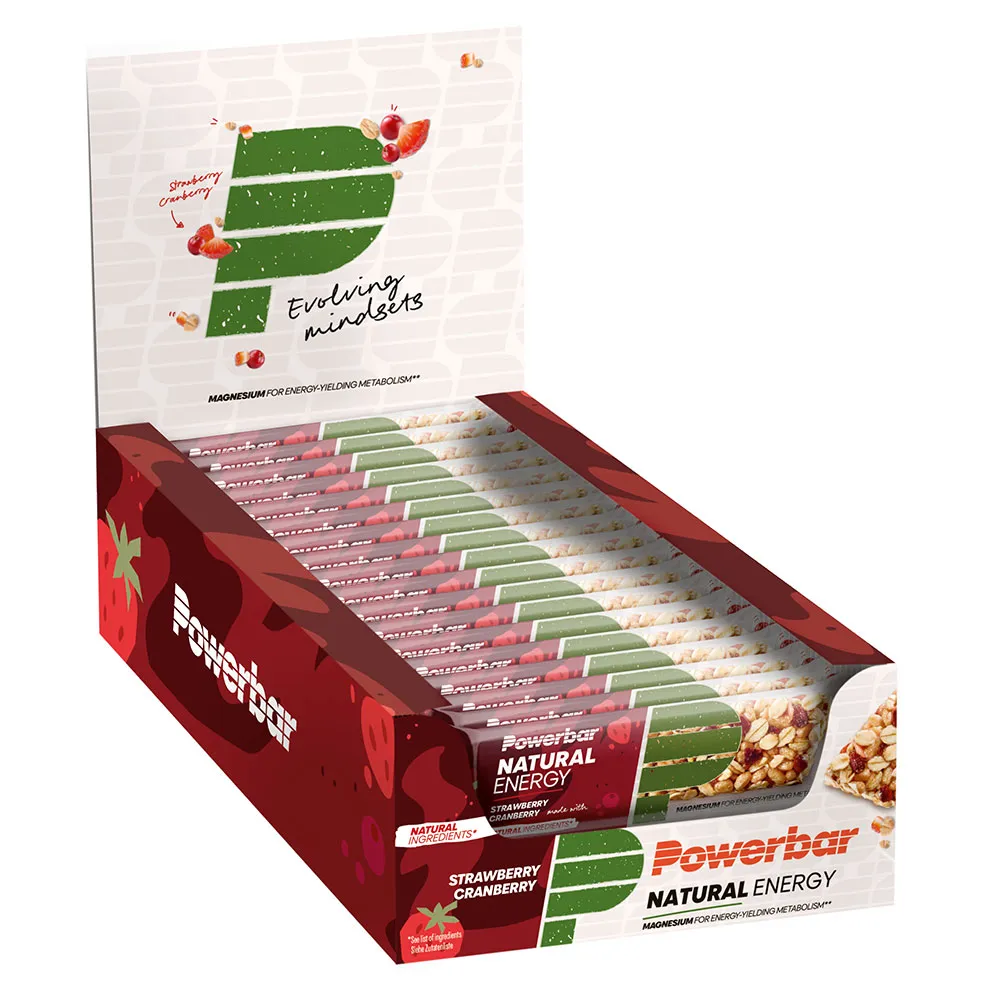 Powerbar Natural Energibar Låda Jordgubbe Och Tranbär 40g 18 Enheter, Brown, One Size