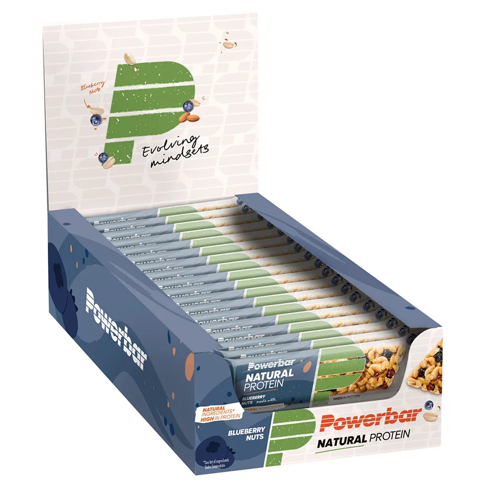 Powerbar Natural Vegan Proteinbarslåda Blåbärsnötter 40g 18 Enheter, Brown, One Size