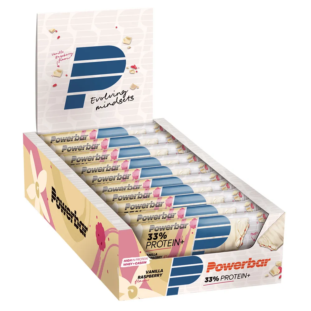 Powerbar Plus 33% Proteinbarslåda Vanilj Och Hallon 90g 10 Enheter, Blue, One Size