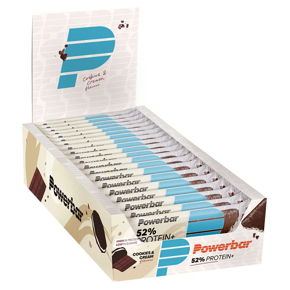 Powerbar Plus 52% Proteinbarslåda Kakor Och Grädde 50g 20 Enheter, Blue, One Size