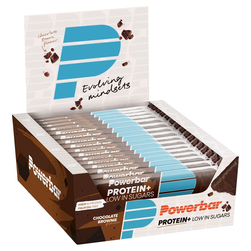 Powerbar Plus Low Sugar 30% Proteinbarslåda Chokladbrownie 35g, Blue, One Size