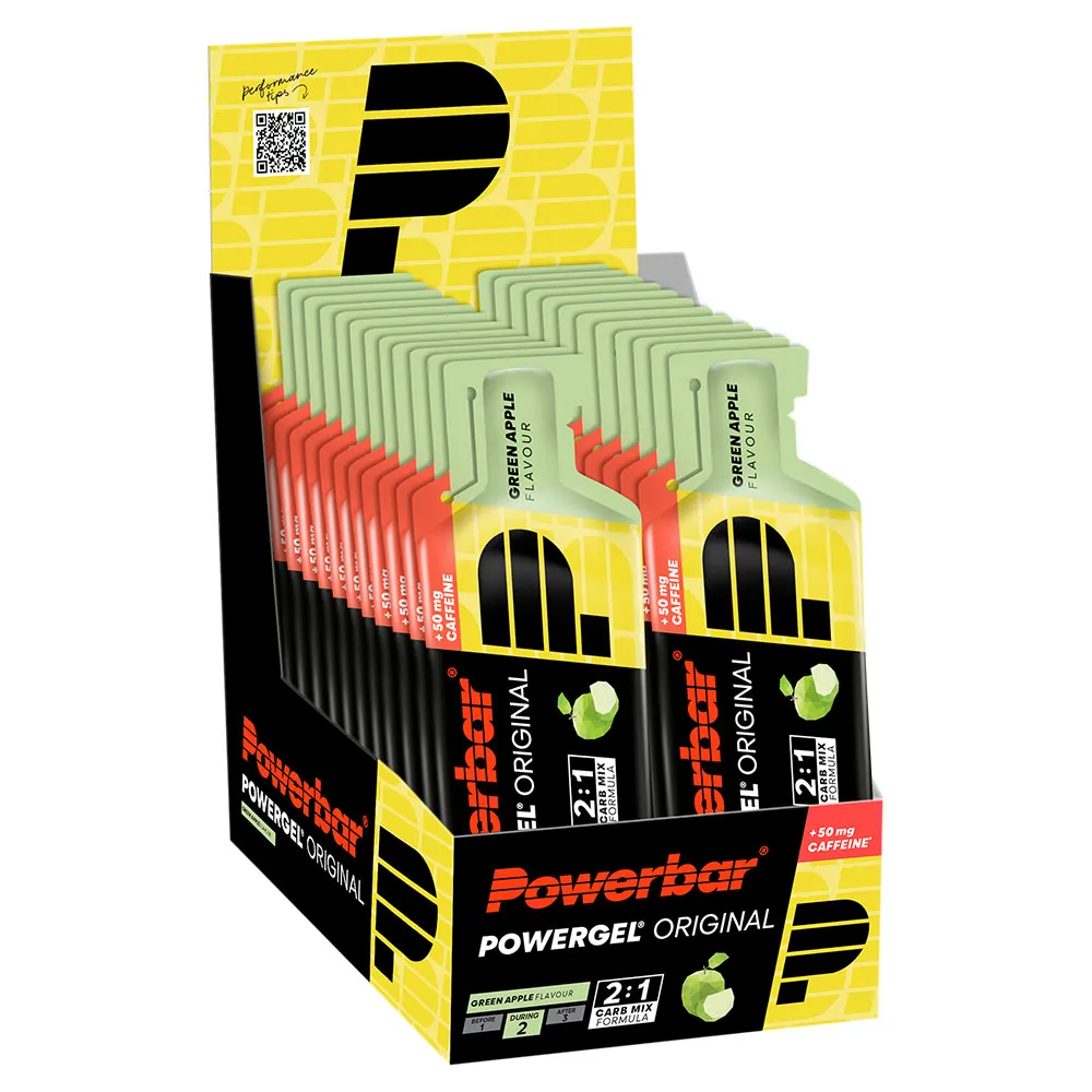 Powerbar Powergel Låda Med Energigeler Grönt äpple 41g 24 Enheter, Grey, One Size