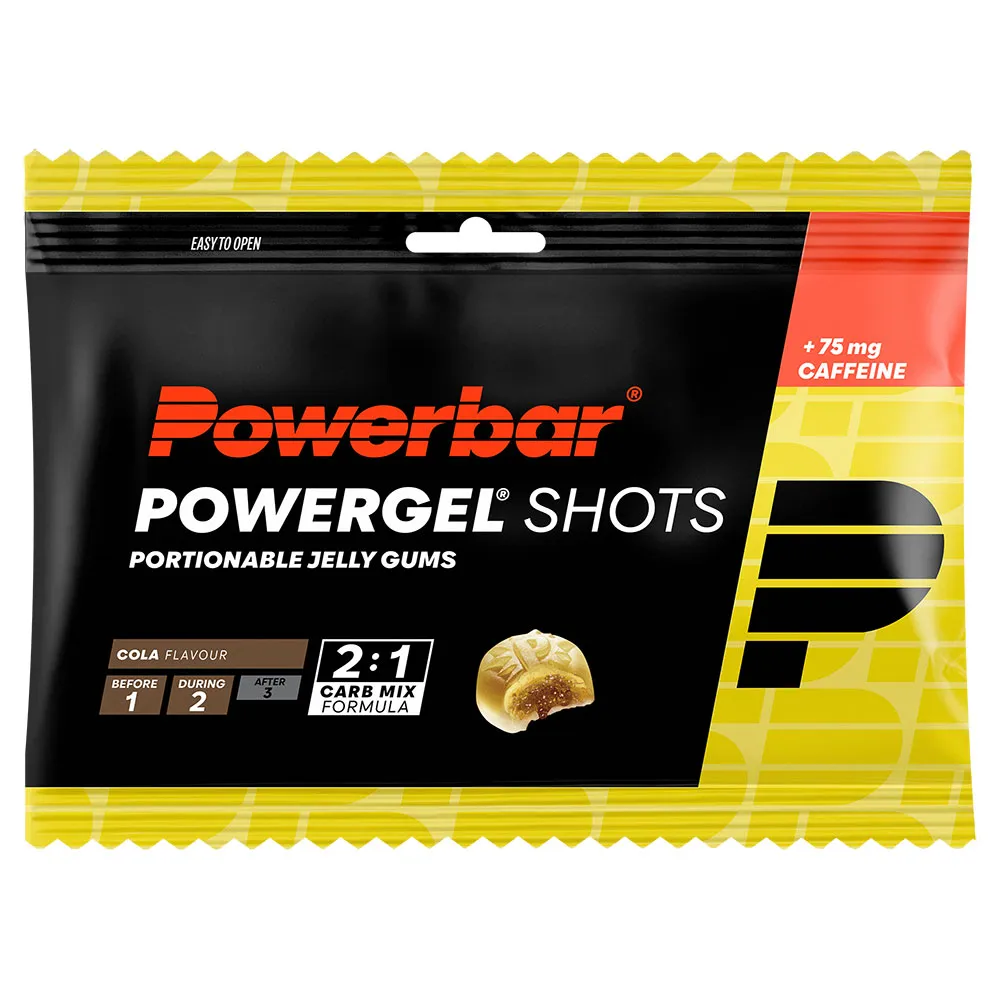 Powerbar Powergel Shot Energi Gummies Låda Cola 60g 24 Enheter, Black / yellow, One Size