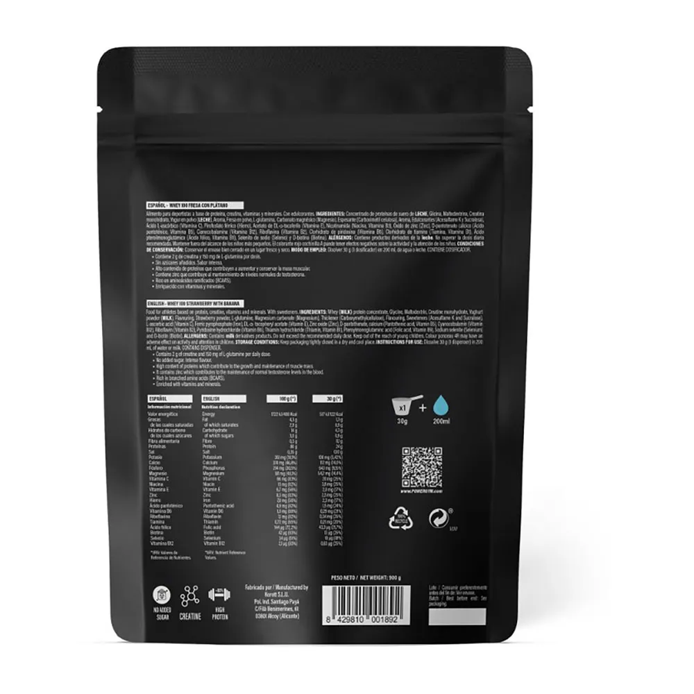 Powergym 100 Vassleprotein Banan Och Jordgubbe 900g, One size Powergym 100 Vassleprotein Banan Och Jordgubbe 900g, One size