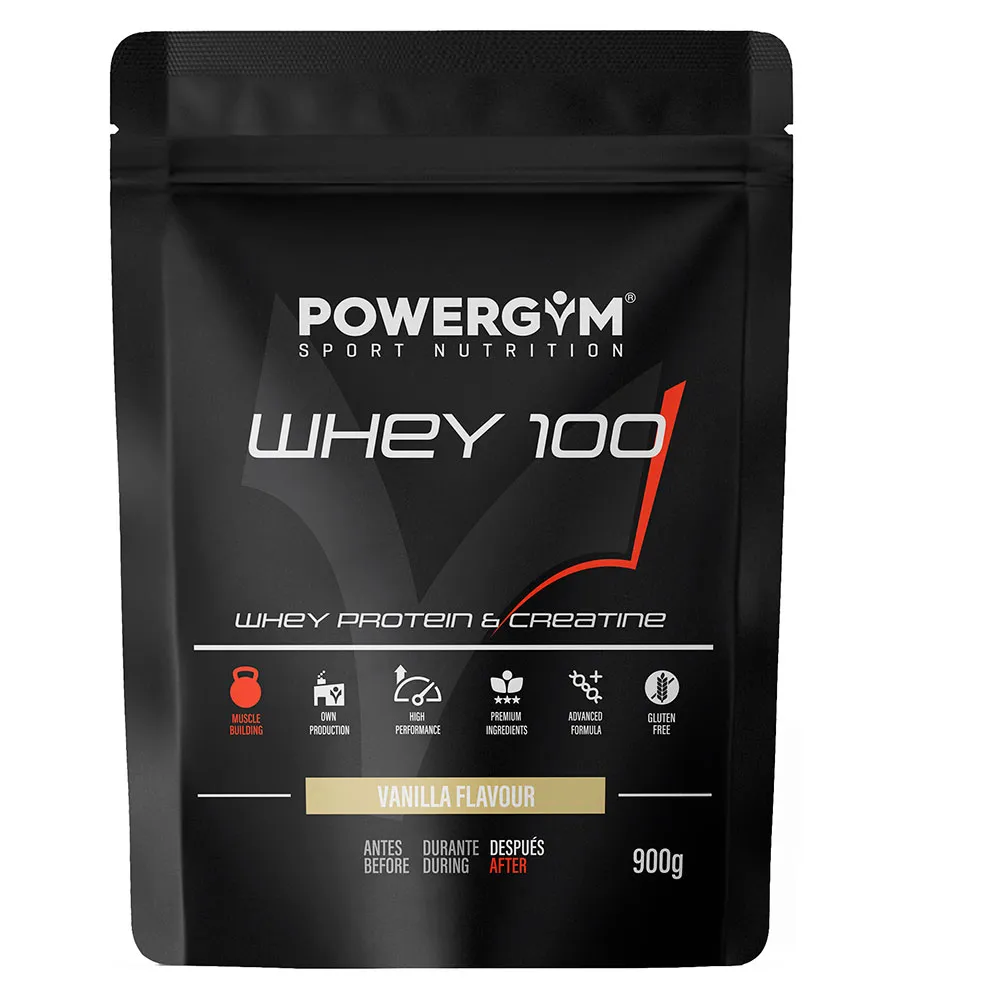 Powergym 100 Vassleprotein Vanilj 900g, Multicolor, One Size