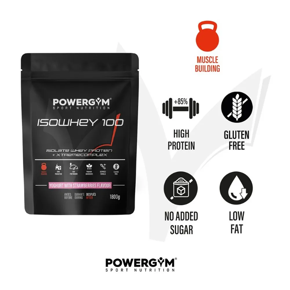 Powergym 100 Vassleproteinisolat Yoghurt Och Jordgubbar 1800g, Multicolor, One Size Powergym 100 Vassleproteinisolat Yoghurt Och Jordgubbar 1800g, Multicolor, One Size