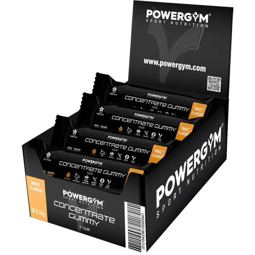 Powergym Concentrate Låda Med Geléenergibars Neutral Smak 30g 36 Enheter, One size