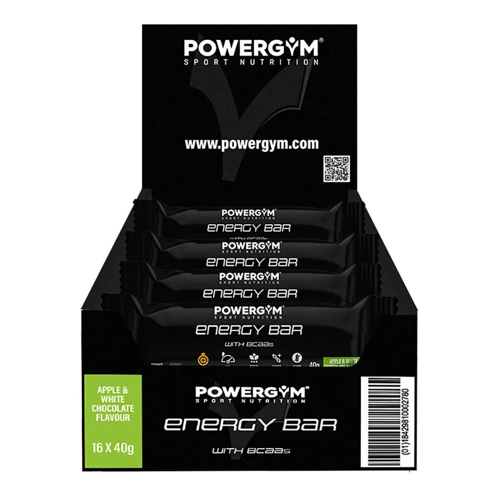 Powergym Energibar Låda Äpple Och Vit Choklad 40g 24 Enheter, Black, One Size Powergym Energibar Låda Äpple Och Vit Choklad 40g 24 Enheter, Black, One Size