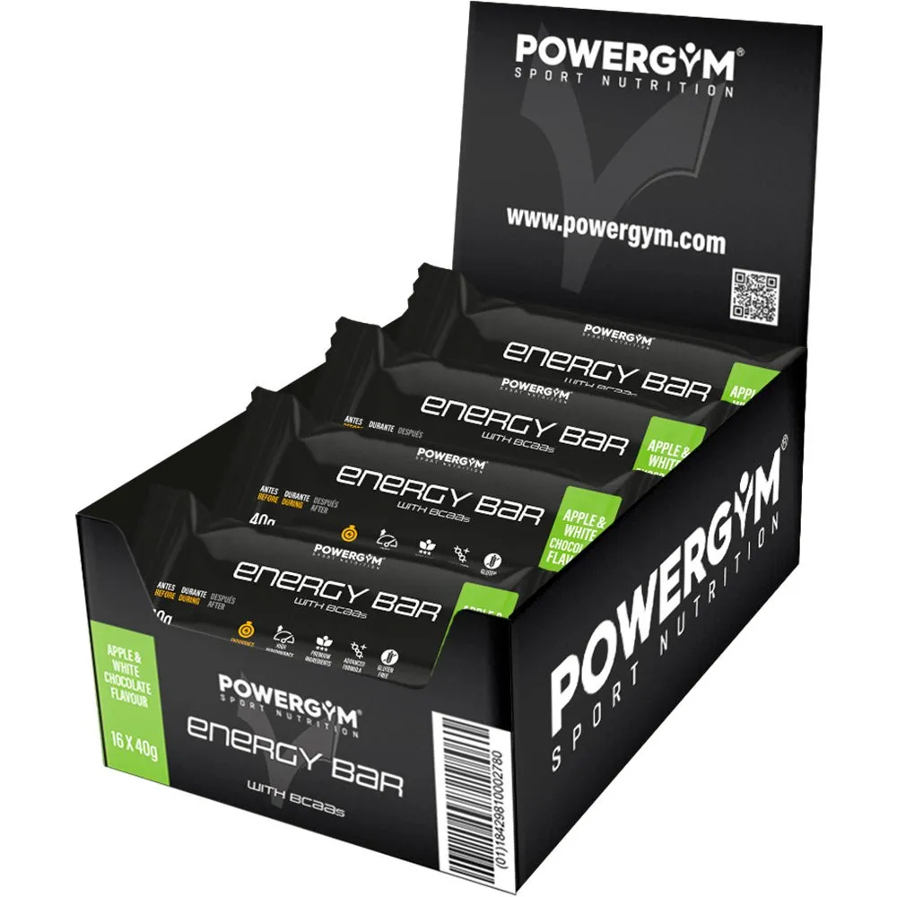 Powergym Energibar Låda Äpple Och Vit Choklad 40g 24 Enheter, Black, One Size Powergym Energibar Låda Äpple Och Vit Choklad 40g 24 Enheter, Black, One Size