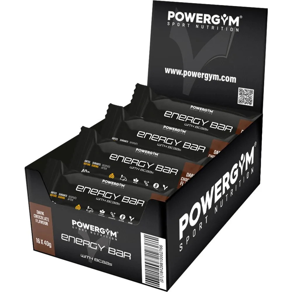 Powergym Energibar Låda Mörk Choklad 40g 24 Enheter, Black, One Size
