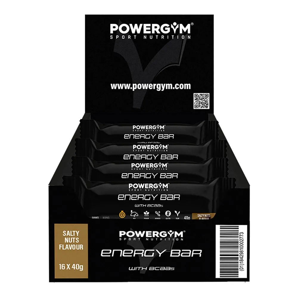 Powergym Energibar Låda Saltade Nötter 40g 24 Enheter, Black, One Size