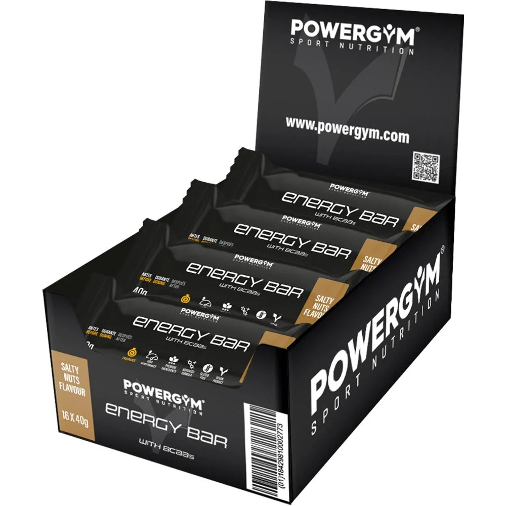 Powergym Energibar Låda Saltade Nötter 40g 24 Enheter, Black, One Size