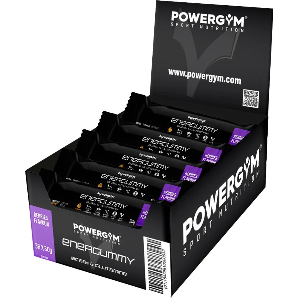 Powergym Energummy Låda Med Geléenergibars Röda Frukter 30g 36 Enheter, Lila, One Size