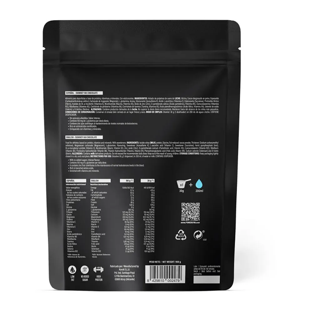 Powergym Isowhey 100 Vassleproteinisolat Choklad 900g, One size