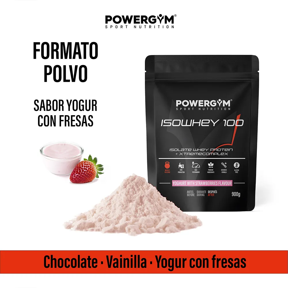 Powergym Isowhey 100 Vassleproteinisolat Yoghurt Och Jordgubbar 900g, One size