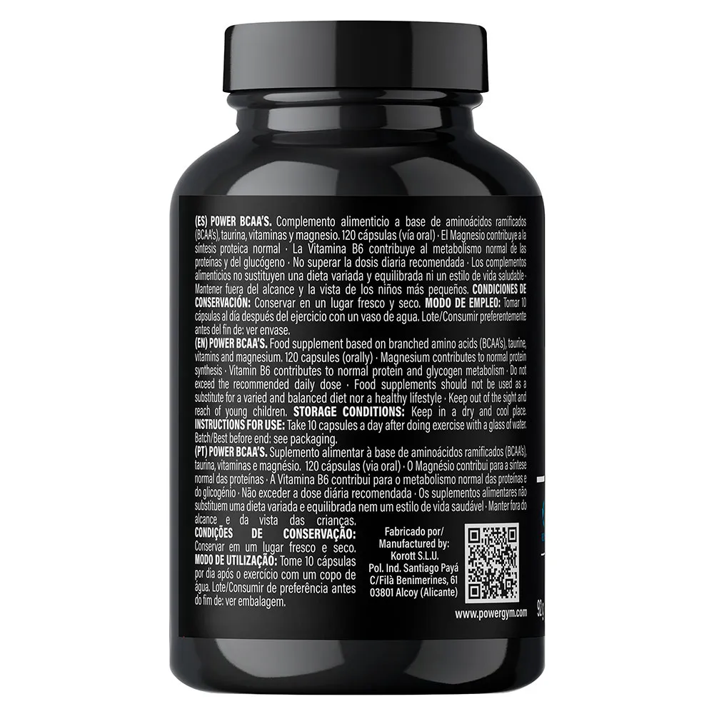 Powergym Power Bcaa´s Kapslar 120 Enheter, Neutral