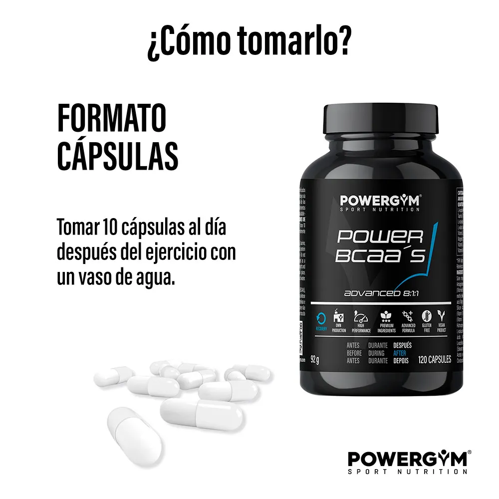 Powergym Power Bcaa´s Kapslar 120 Enheter, Neutral