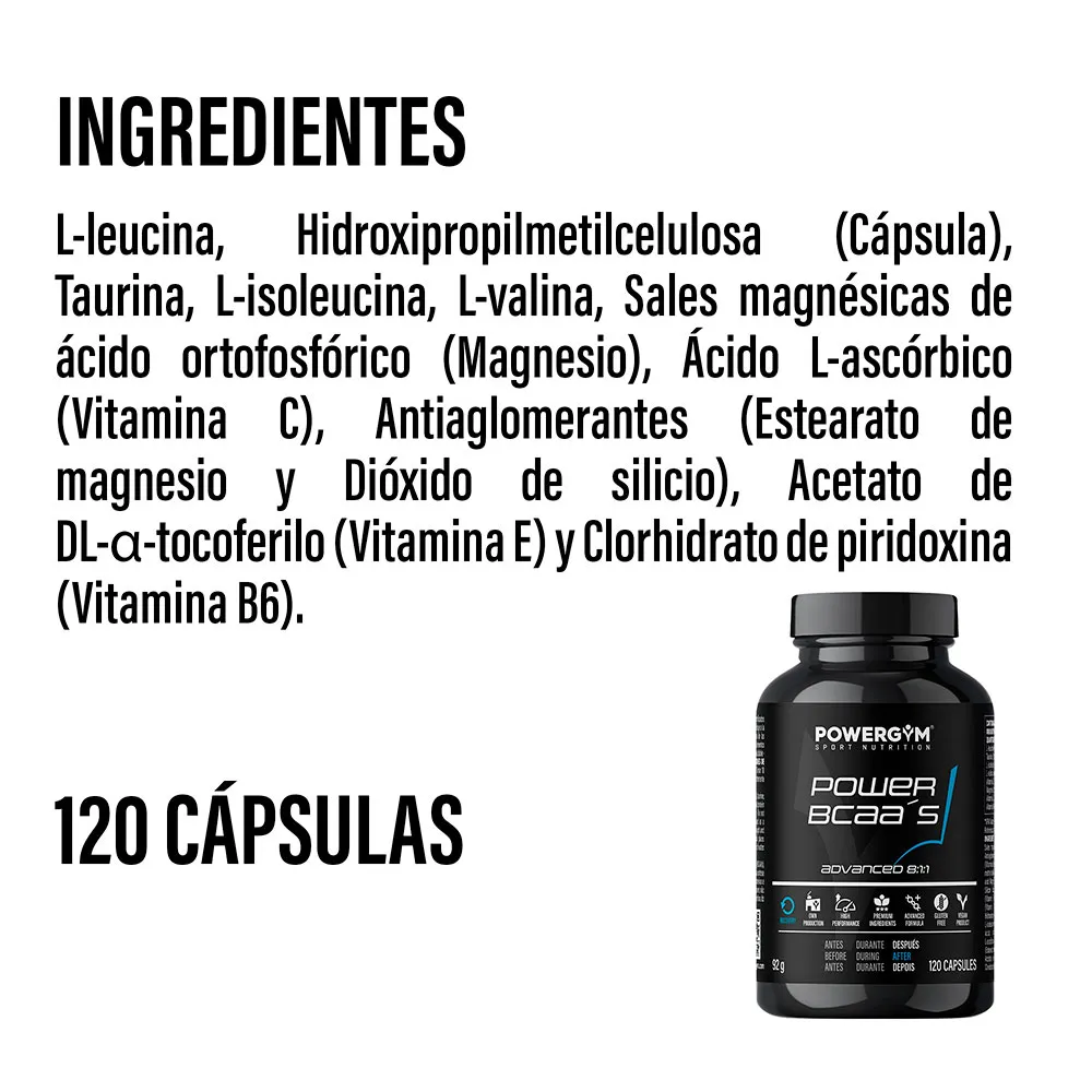Powergym Power Bcaa´s Kapslar 120 Enheter, Neutral
