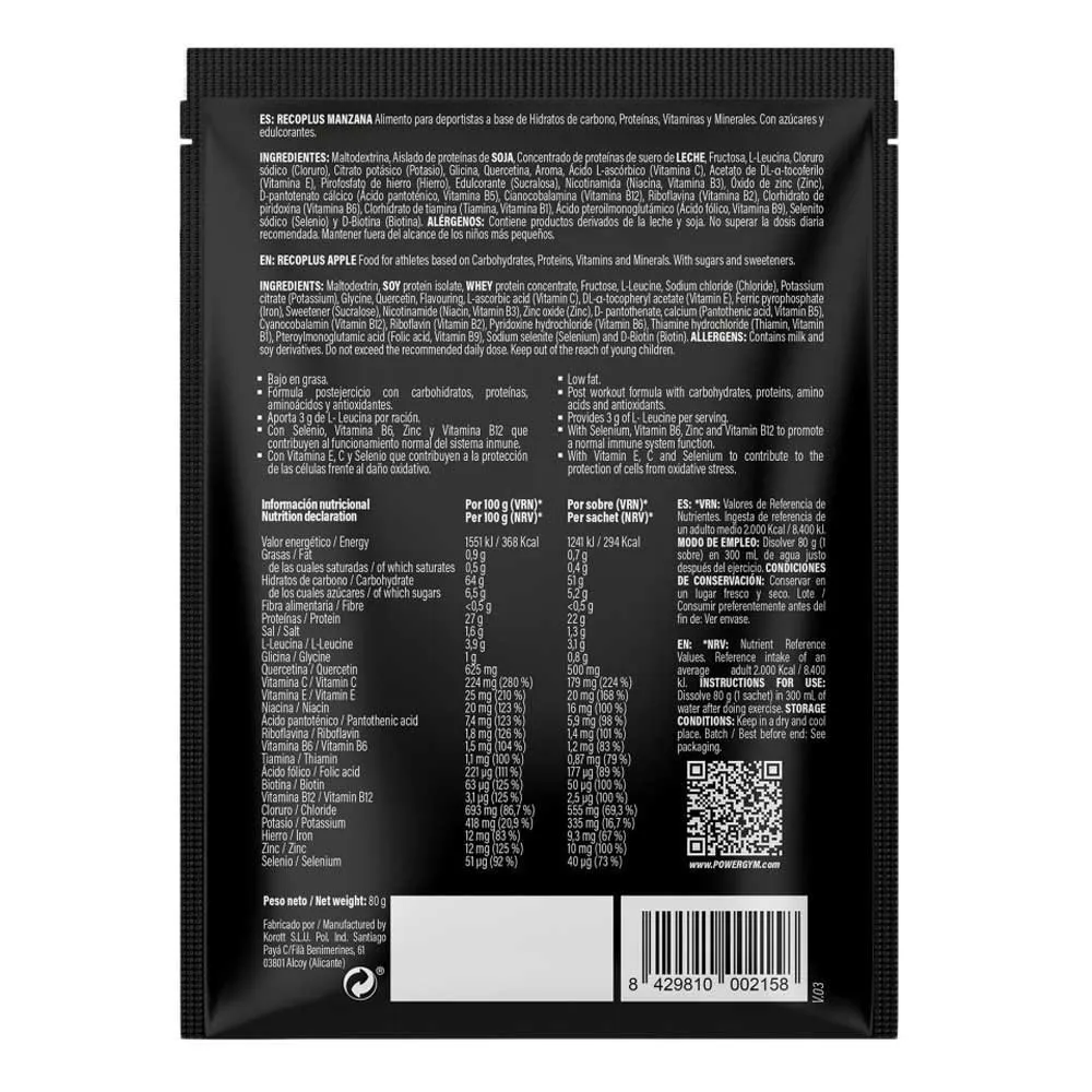 Powergym Recoplus Återhämtningsdos I Ask äpple 80g 15 Enheter, White, One Size Powergym Recoplus Återhämtningsdos I Ask äpple 80g 15 Enheter, White, One Size
