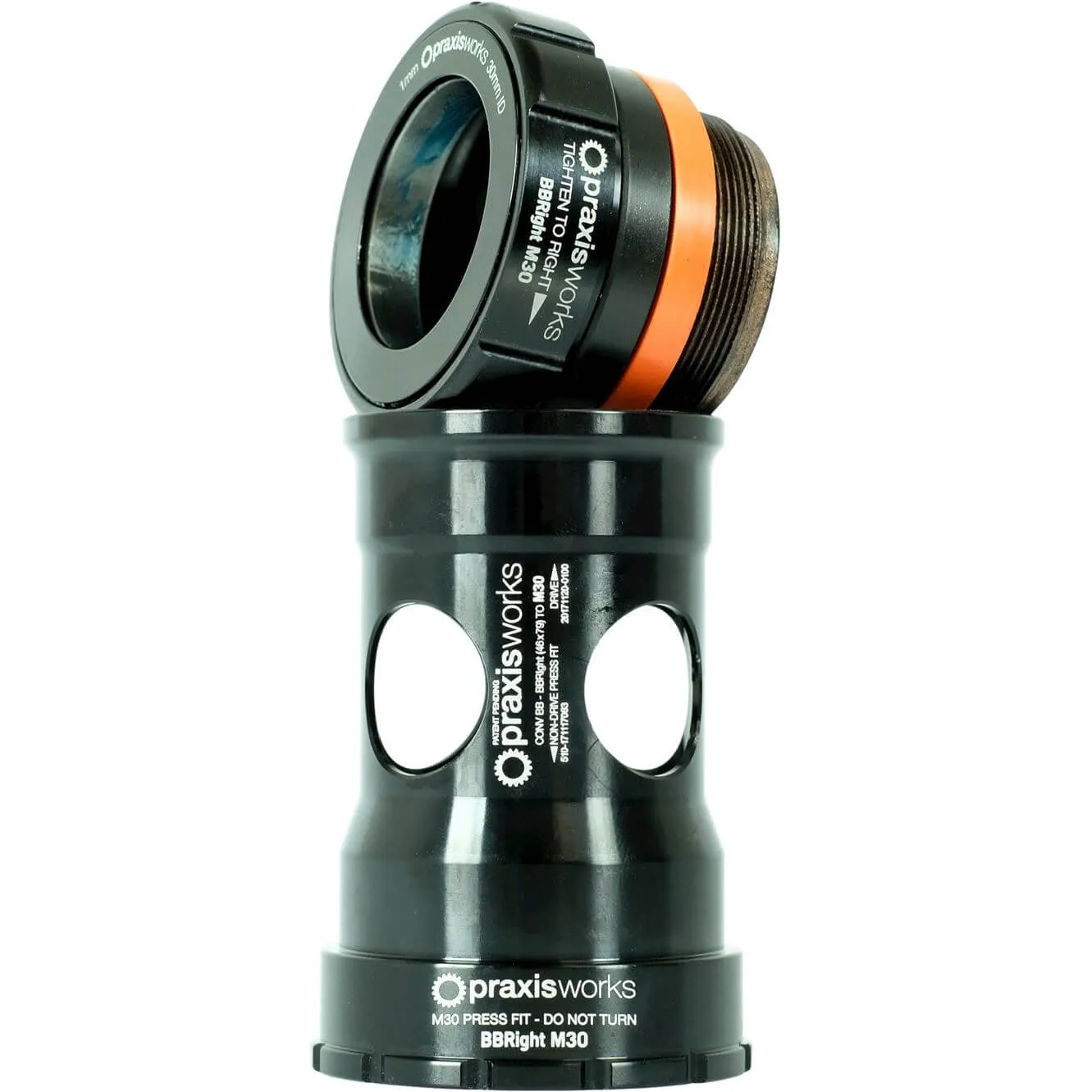 Praxis Vevlager BBRight till M30 Vevparti, Black, 79mm
