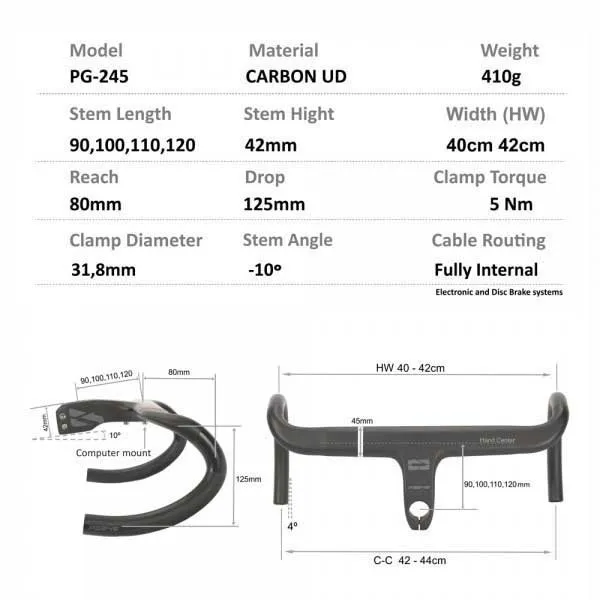 Progress Cockpit Road 28.6 Mm Integrerat Styre, Black, 28.6mm, 420mm