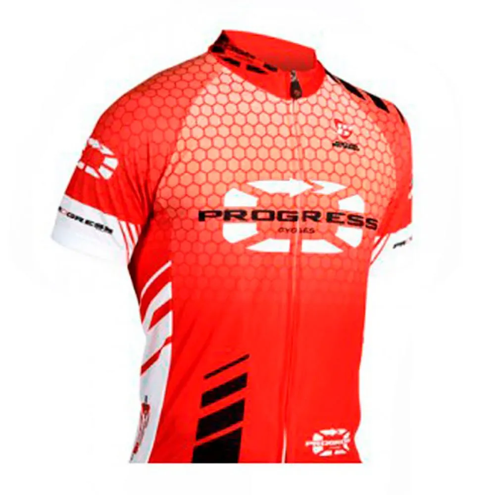 Progress Korta ärmar Cykeltröja, Red / White, L