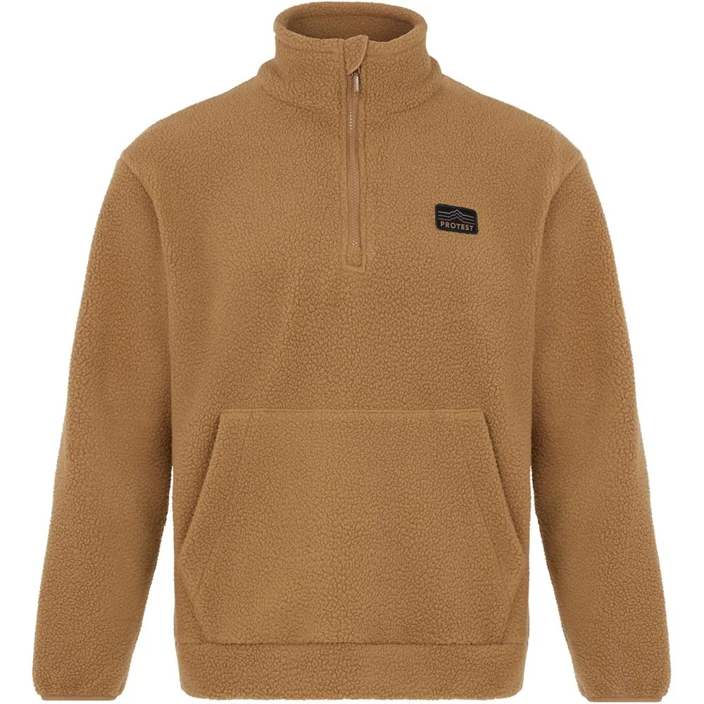 Protest Prtporis Fleece Med Halv Dragkedja, Sandy brown